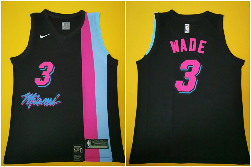 Custom Men Miami Heat #3 Dwyane Wade Black Nike Swingman NBA Jersey->manchester city jersey->Soccer Club Jersey